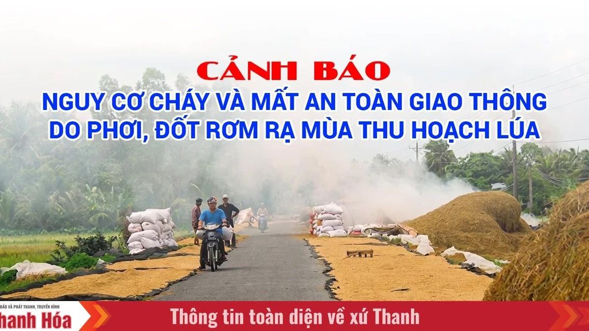 Cảnh báo nguy cơ cháy và mất an toàn giao thông do phơi, đốt rơm rạ mùa ...