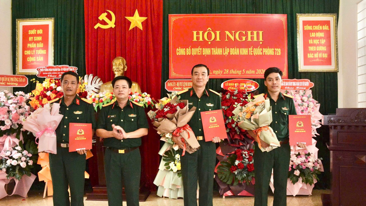 Công bố Quyết định thành lập Đoàn Kinh tế - Quốc phòng 728, Binh đoàn 16 - Báo Quân Đội Nhân Dân