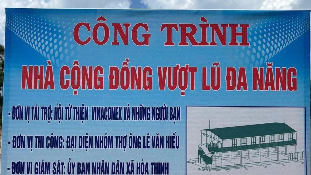 Xây nhà cộng đồng vượt lũ đa năng đầu tiên ở phía Đông Đắk Lắk - Báo Công An Nhân Dân