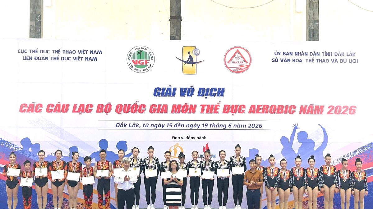 Đội tuyển Aerobic Đồng Nai giành 3 huy chương vàng Giải vô địch các câu lạc bộ thể dục Aerobic quốc gia 2026 - Báo Đồng Nai