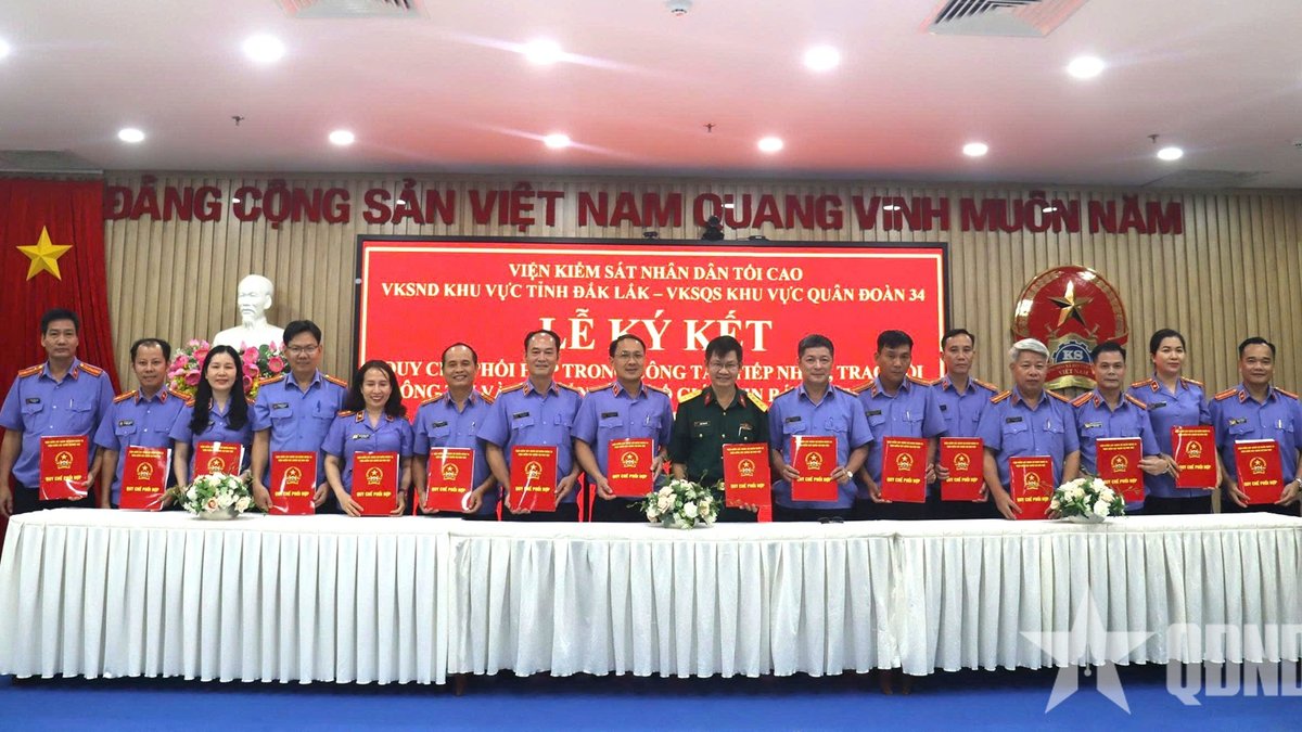 Viện Kiểm sát quân sự Quân đoàn 34 và Viện Kiểm sát nhân dân tỉnh Đắk Lắk ký kết quy chế phối hợp - Báo Quân Đội Nhân Dân