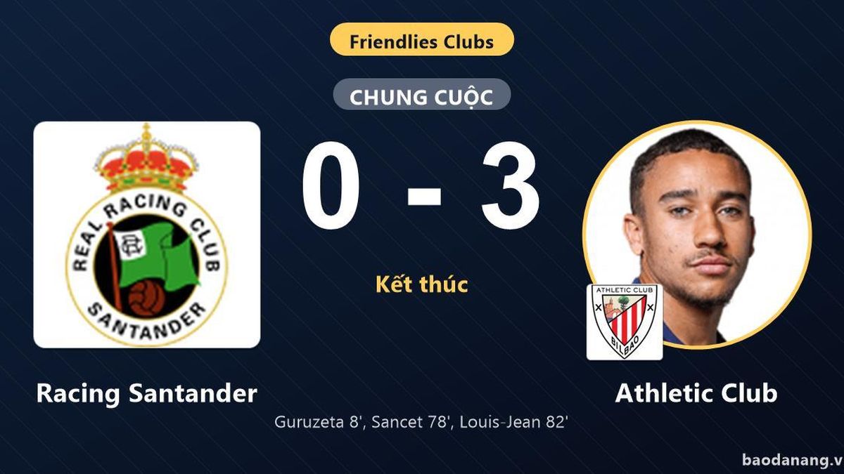 Athletic Club thắng đậm, Racing Santander trắng tay ở Club Friendlies ...