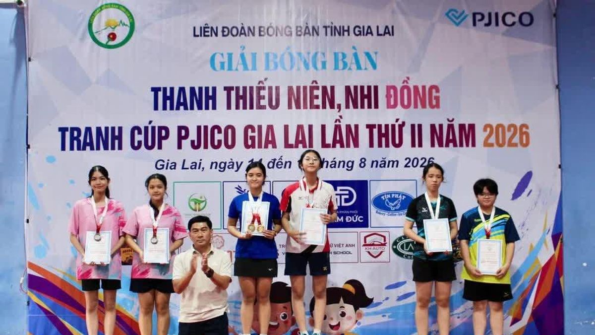 Giải bóng bàn Cúp PJICO Gia Lai 2026: CLB C3KT Kon Tum vô địch toàn đoàn - Báo Gia Lai