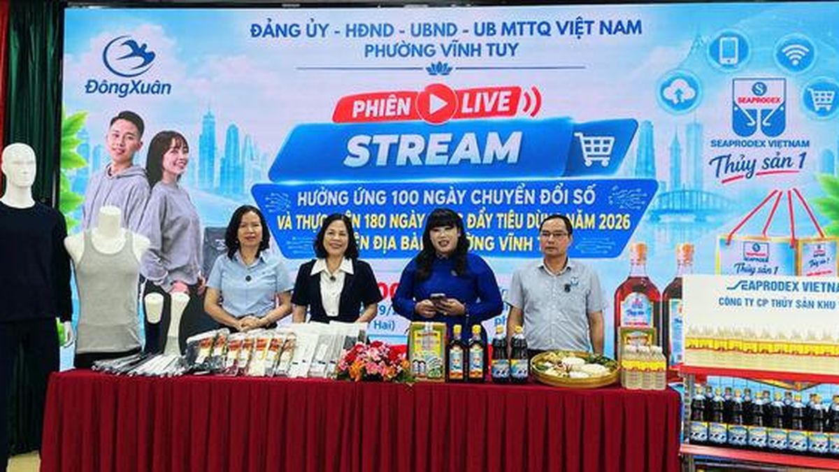 Phường Vĩnh Tuy: Tổ chức phiên livestream thúc đẩy tiêu dùng và chuyển đổi số năm 2026