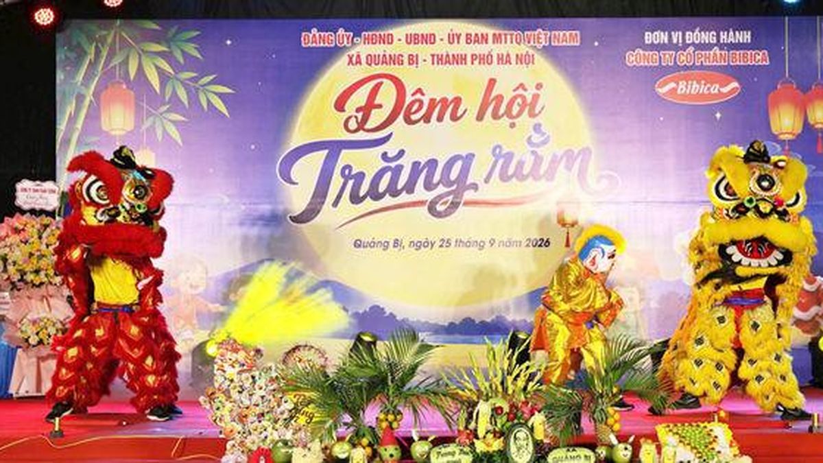 Rộn ràng đêm hội Trăng Rằm tại xã Quảng Bị