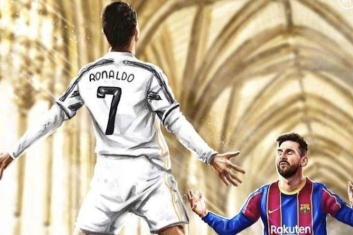 Chị gái Ronaldo gây phẫn nộ với bức ảnh Messi quỳ gối trước CR7 - Tạp