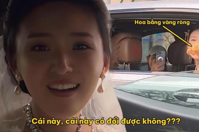 Hớn hở đổi hoa cưới, cô dâu tá hỏa khi đối phương giơ bó hoa bằng vàng ...