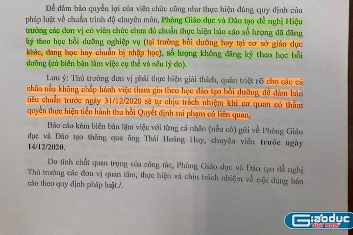 Trưởng phòng Giáo dục Tân Bình lên tiếng về văn bản 