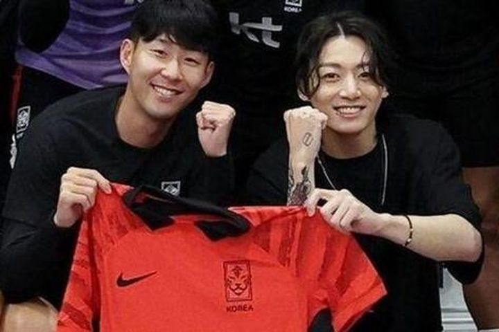 Jung Kook (BTS) gặp Son Heung-min và đội tuyển Hàn Quốc - Báo Tiền Phong